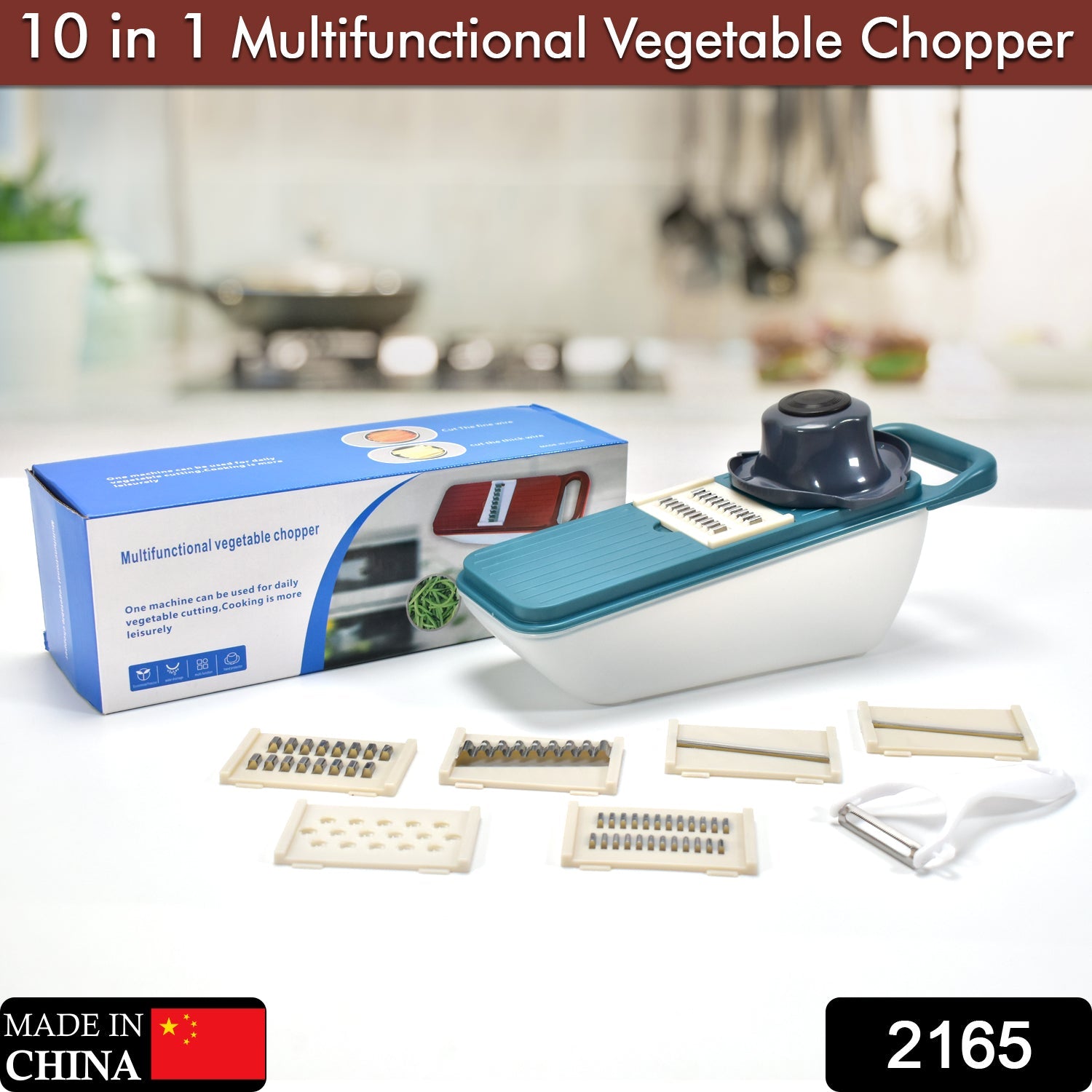 2165 Multifunctional Vegetable Slicer Cutter Onion and Potato Slicer cutter with 6blades and 1 peeler DeoDap 2165 Multifunctional Vegetable Slicer Cutter Onion and Potato Slicer cutter with 6blades and 1 peeler DeoDap